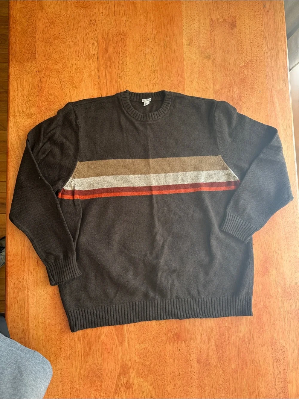 Men's XXL Old Navy Brown Stripe Crewneck Sweater
